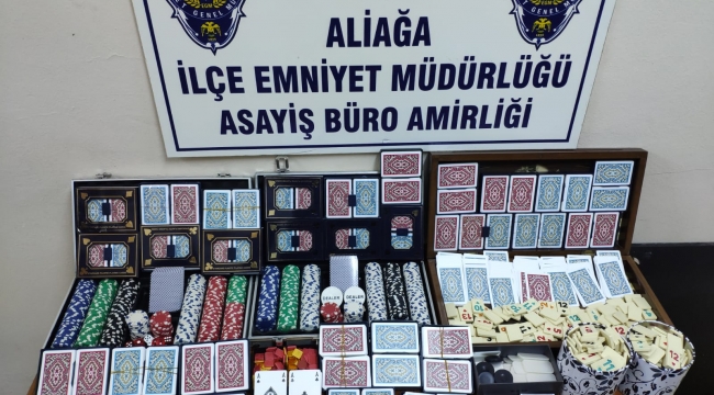 ALİAĞA'DA KUMAR OYNATAN İŞYERLERİNE OPERASYON YAPILDI