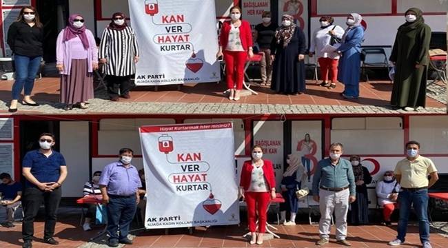 ALİAĞA AK PARTİLİ KADINLARDAN KAN BAĞIŞI