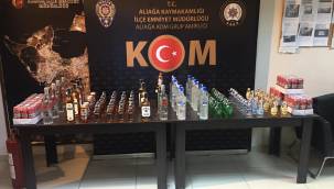 ALİAĞA'DA KAÇAK İÇKİ OPERASYONU