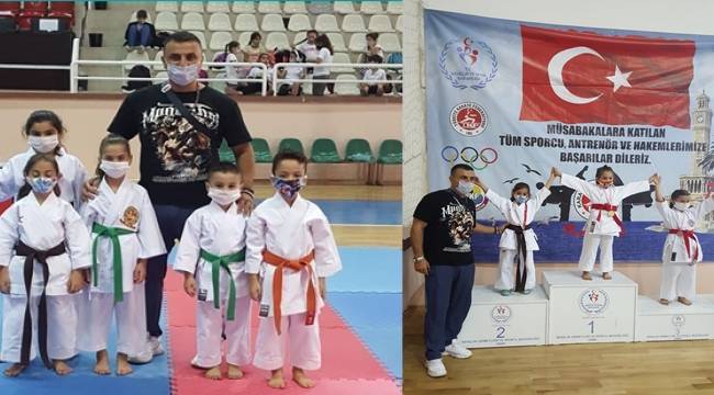 İZMİR KARATE ŞAMPİYONASINDA ALİAĞALI MİNİKLER 6 MADALYA KAZANDI