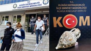 ALİAĞA EMNİYETİ HEM HIRSIZLARI YAKALADI HEM DE ANTİK ESER OPERASYONU YAPTI