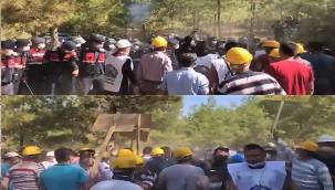 SOMA MADENCİSİNE PLASTİK MERMİ VE BİBER GAZIYLA MÜDAHALE