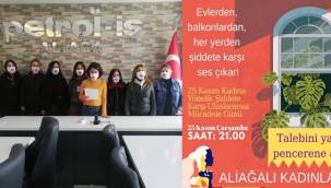 ALİAĞALI KADINLARDAN "ŞİDDETE KARŞI"BASIN AÇIKLAMASI