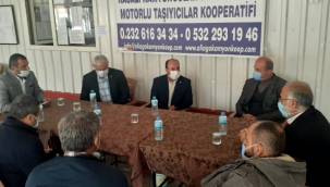 HÜDA PAR İZMİR İL BAŞKANI ALİAĞA KAMYON GARAJINI ZİYARET ETTİ