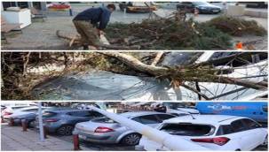 İZMİR'İ BU KEZ FIRTINA VURDU