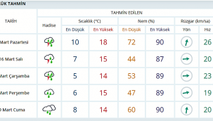 İZMİR'DE 1 HAFTA SAĞANAK YAĞIŞ OLACAK