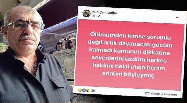 İZMİR'DE BİR KAHVEHANECİ BORÇLARI YÜZÜNDEN İNTİHAR ETTİ