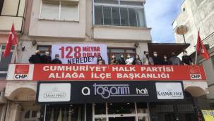 ALİAĞA CHP BİNASINA ASILAN PANKART İNDİRİLDİ!İLÇE BAŞKANI VE GENÇLİK KOLLARI BAŞKANININ İFADESİ ALINDI