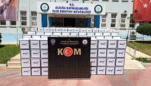 ALİAĞA İLÇE EMNİYET MÜDÜRLÜĞÜ KOM GRUP AMİRLİĞİNDEN SİGARA KAÇAKÇILARINA DARBE