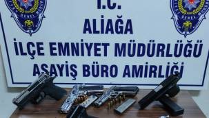 ALİAĞA İLÇE EMNİYET MÜDÜRLÜĞÜNDEN SİLAH KAÇAKÇILARINA OPERASYON.