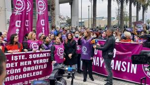 DİSK-GENEL İŞ ÜYESİ KADINLAR ŞİDDETE DUR DEMEK İÇİN SOKAĞA ÇIKTI