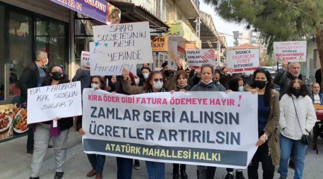 İZMİR BORNOVA'DA VATANDAŞLAR ZAMLARI PROTESTO ETTİ