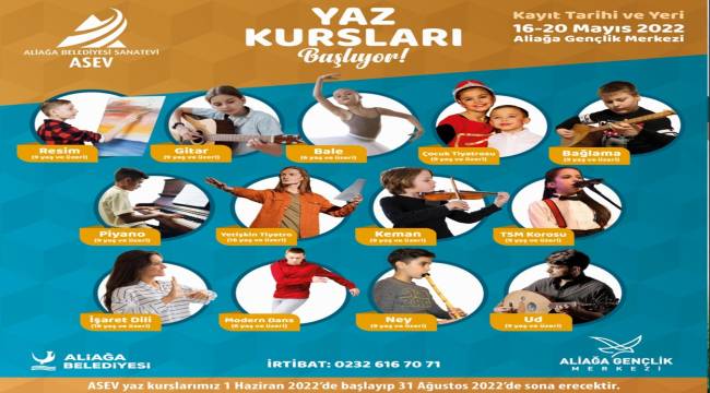 ASEV'İN YAZ KURSLARINA BAŞVURULAR BUGÜN BAŞLADI