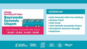 ALİAĞA BELEDİYESİ'NDEN BAYRAMDA ÜCRETSİZ ULAŞIM