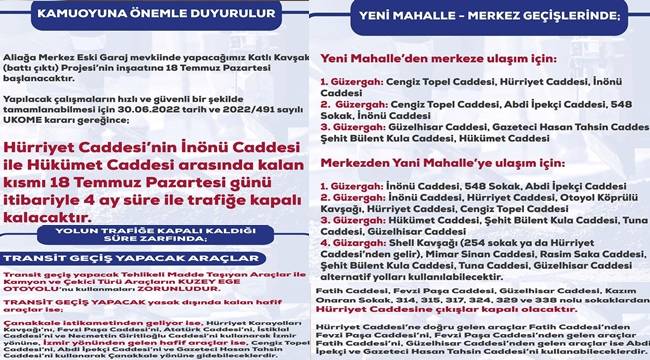 ALİAĞA'DA SÜRÜCÜLER İÇİN ZORLU 4 AY YARIN BAŞLIYOR