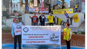 ÖĞRETMENLER ALİAĞA'DA DA İŞ BIRAKTI