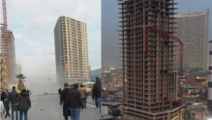 BORNOVA'DA İNŞAATIN KULE VİNCİ DEVRİLDİ. 4 KİŞİ HAYATINI KAYBETTİ,2 KİŞİ DE KAYIP