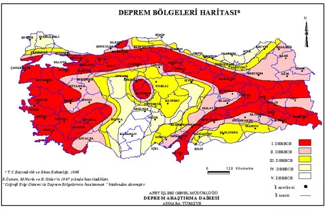 İŞTE HERKESİN AKIN ETTİĞİ "TÜRKİYE DEPREM TEHLİKE" HARİTASI