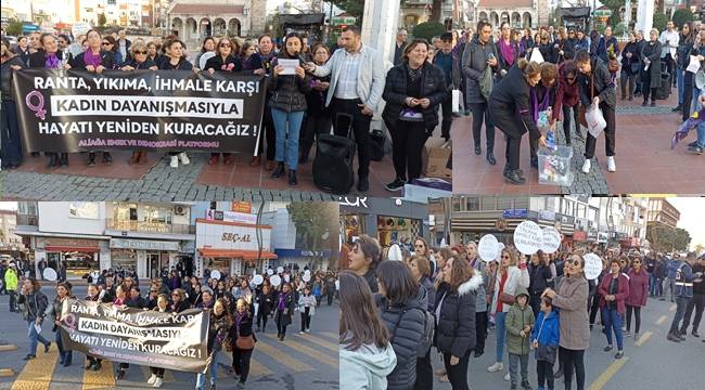 KADIN YÜRÜYÜŞÜNDE ORTAK SLOGAN "DEPREM DEĞİL,RANT ÖLDÜRDÜ"