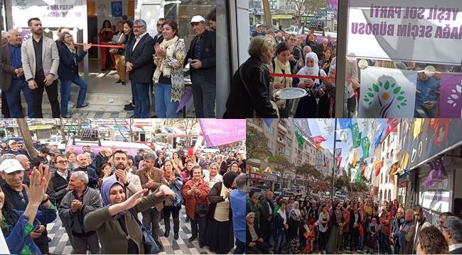 YEŞİL SOL PARTİ ALİAĞA SEÇİM BÜROSU AÇILDI