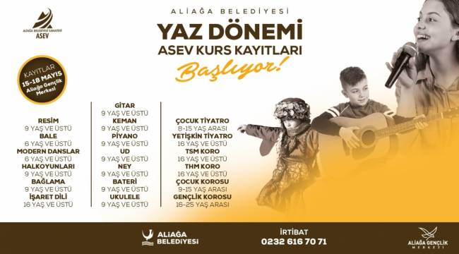 ASEV YAZ DÖNEMİ KURS KAYITLARI P.TESİ GÜNÜ BAŞLAYACAK