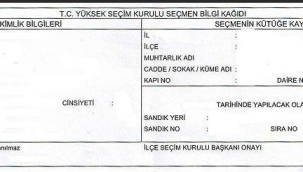 KAYBETTİĞİNİZ SEÇMEN KARTINIZIN YENİSİNİ MUHTARLIKTAN ALABİLİRSİNİZ