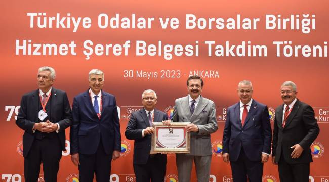 İŞADAMI EROL GÜNGÖR'E "HİZMET ŞEREF BELGESİ" VERİLDİ