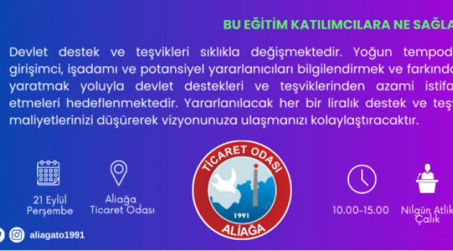 ALTO'DAN İŞLETMELERE "YATIRIM VE DEVLET DESTEKLERİ" EĞİTİMİ