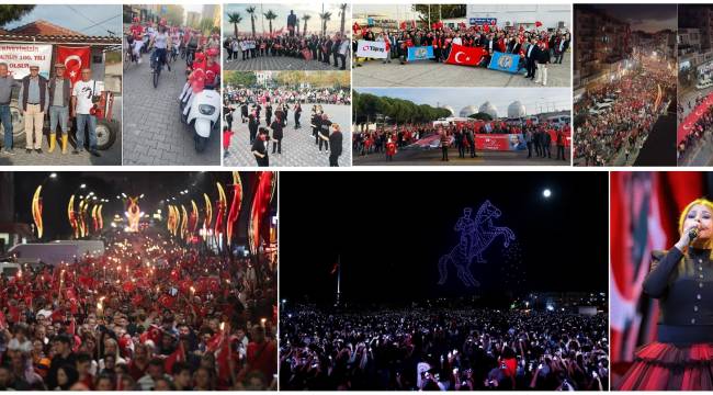 ALİAĞA'NIN HER KÖŞESİNDE CUMHURİYET COŞKUSU YAŞANDI