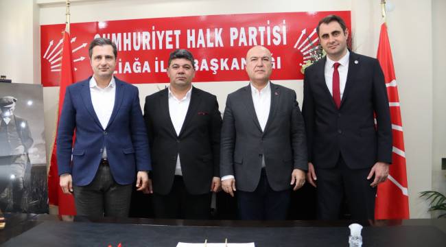 MİLLETVEKİLLERİNDEN ALİAĞA CHP'YE ZİYARET