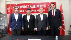 MİLLETVEKİLLERİNDEN ALİAĞA CHP'YE ZİYARET