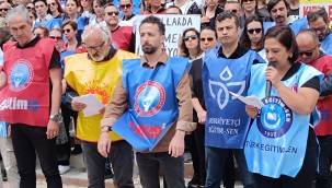 ÖĞRETMENLER KANLI ÖNLÜKLERLE YÜRÜDÜLER!