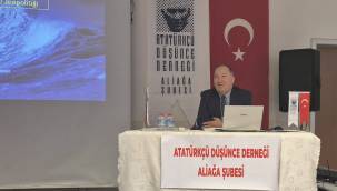 EMEKLİ TÜMAMİRAL GÜRDENİZ ALİAĞA'DA KONFERANS VERDİ