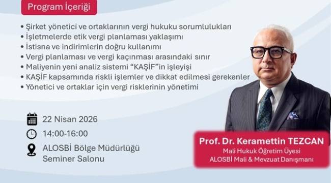 ALTO VE ALOSBİ - ALOTTOSEM'DEN İŞLETMELERE VERGİ RİSKLERİNE KARŞI STRATEJİK SEMİNER