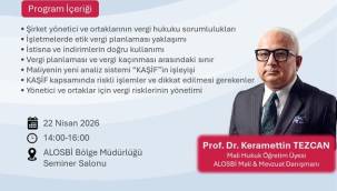 ALTO VE ALOSBİ - ALOTTOSEM’DEN İŞLETMELERE VERGİ RİSKLERİNE KARŞI STRATEJİK SEMİNER